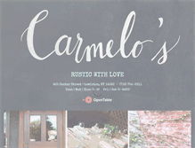 Tablet Screenshot of carmelos-restaurant.com